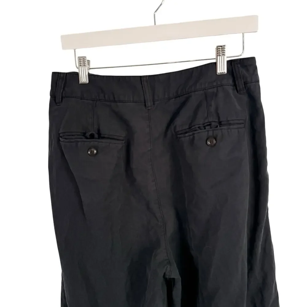 Madewell Harlow Wide Leg Pant Drapey Twill True Black Lyocell Linen Womens 8 - Picture 5 of 8
